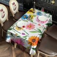 thumbnail image 4 of Pioneer Flower Floral Print Pattern Rectangle Tablecloth 60"x102",Waterproof Polyester Rectangle Table Cloth, Wipeable Spillproof Polyester Tablecloth for Dining, Camping, Indoor and Outdoor, 4 of 6