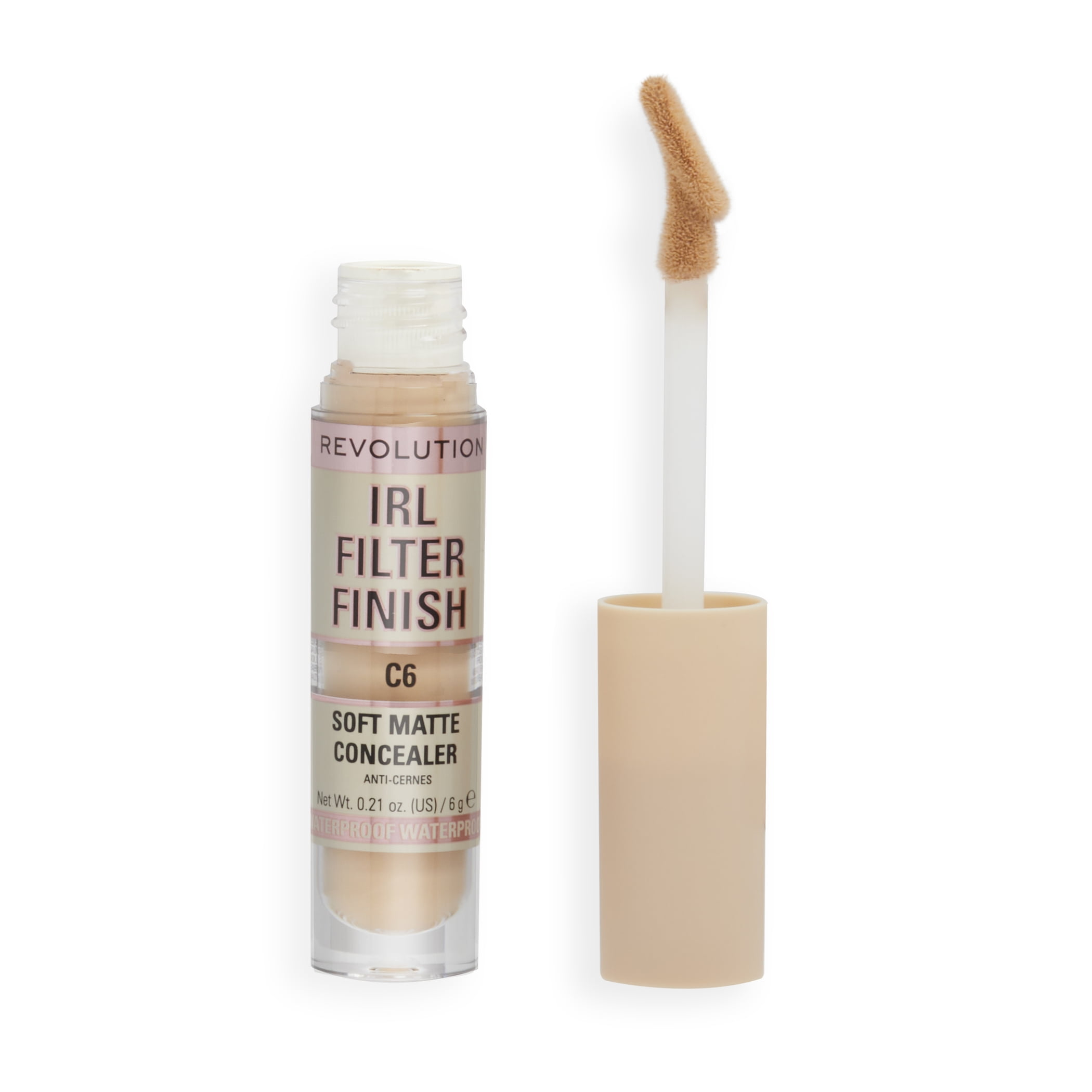 Revolution IRL Filter Finish Concealer Makeup, Full Coverage, Oil-Free, C6, 0.21 oz