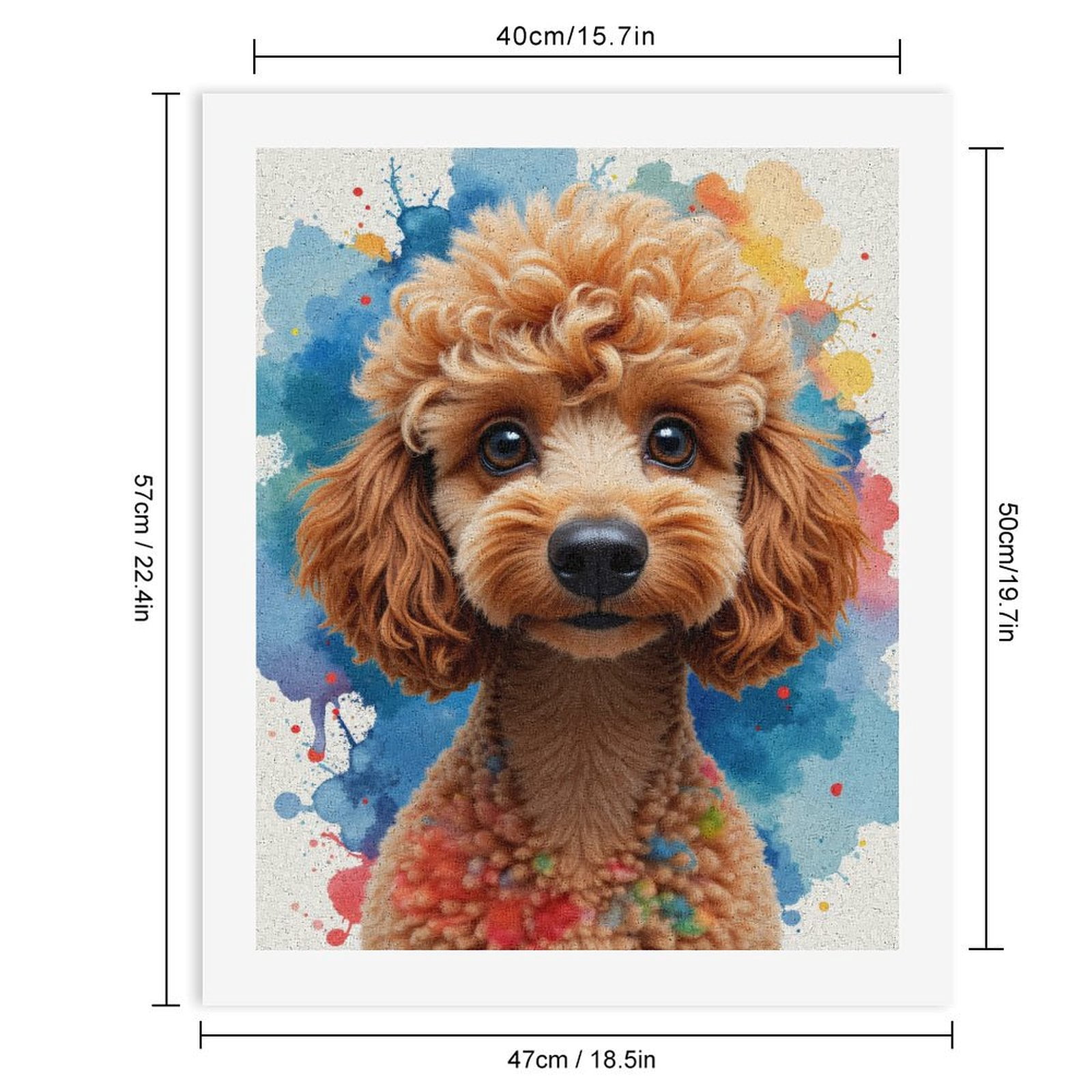 Paint by Numbers Kit for Adults, Poodle Watercolor Artful Portrait Paint by Numbers, Easy Paint by Numbers Kit for Adults Beginner, DIY Adult Paint by Number Kits on Canvas, Home Decor