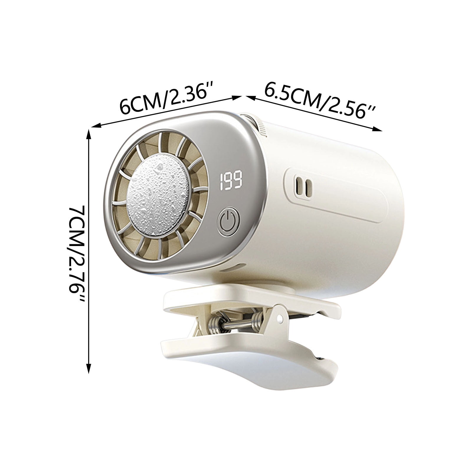 2026 Car Clip On Air Conditioner Fan with 16°C Semiconductor Cooling Chips, 199 Speeds Adjustable & LED Display 360° Rotation, Portable Personal Cooler for Office,Umbrella,Bike,Beach