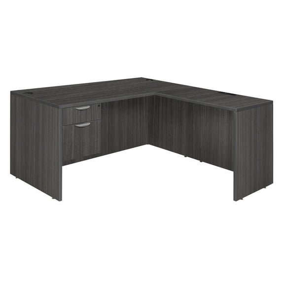 Regency Legacy 71 x 59 in. L Desk with Single Pedestal Drawer Unit- Ash Grey