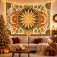 thumbnail image 3 of Sun Face With Crescent Moons And Flowers Mystical Boho Art for Celestial Art Lovers Sun Moon Decor Housewarming Gift Tapestry Wall Hanging for Bedroom, Living Room and Dorm, 3 of 7