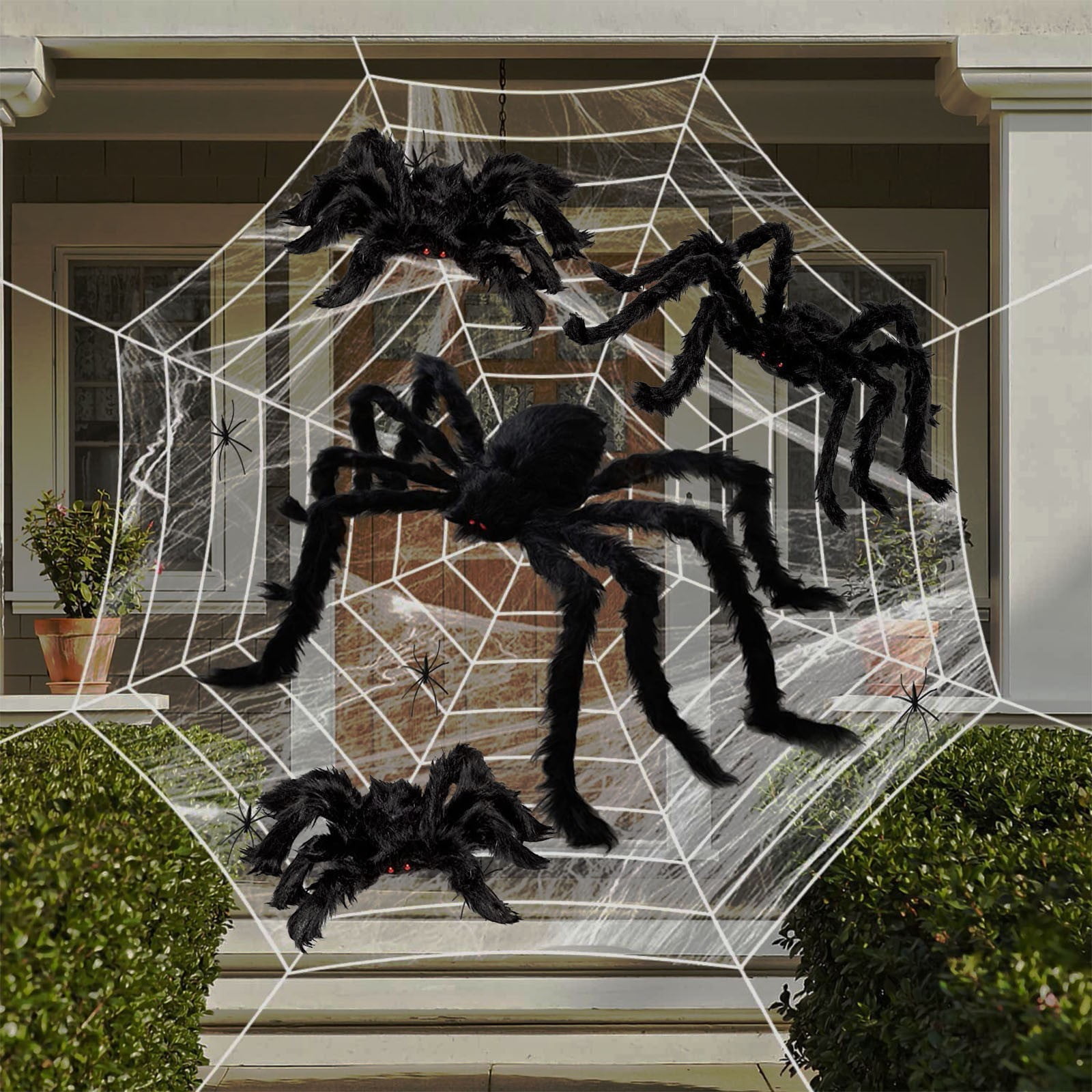 Halloween Spider Decorations (6 Pack) - Extra Large Realistic Scary Spiders for Yard, Porch & Indoor Haunted House Displays