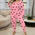thumbnail image 6 of Tnhcen Women's Plus Size Fashion Pjs Set Heart Print Nightwear with Long Sleeves Comfortable Home Clothes Set XL-5XL, 6 of 6