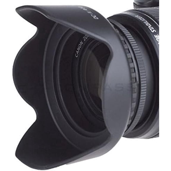 58mm Lens Hood Pro Series Hard Tulip Lens Hood for DSLR Cameras  & an eCostConnection Microfiber Cloth