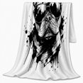 thumbnail image 2 of Playful French Bulldog Autumn Portrait Art Cool Edgy, Playful Pet Portrait Pattern, Warm Flannel Blanket for Living Room and Bedroom, Dog Lovers autumn celebration Gift, Pet Lover Home Decor, 2 of 9