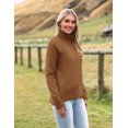thumbnail image 4 of Zeagoo Women' Turtleneck Sweater Fall Winter Chunky Knitted Pullover High Low Hem Trendy Basic Jumper Top, 4 of 5