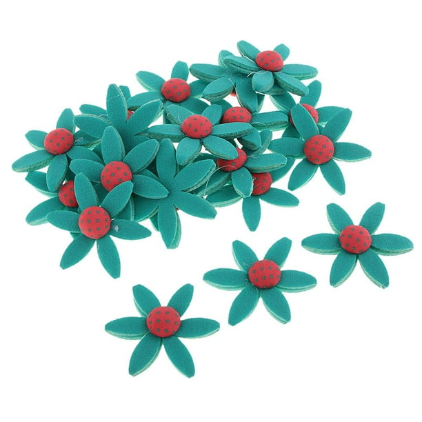 20 Pieces Foam Stickers Self-adhesive Flower Shaped Sticker for  Kindergarten Wall Decoration , Hair Accessories - Blue, as 