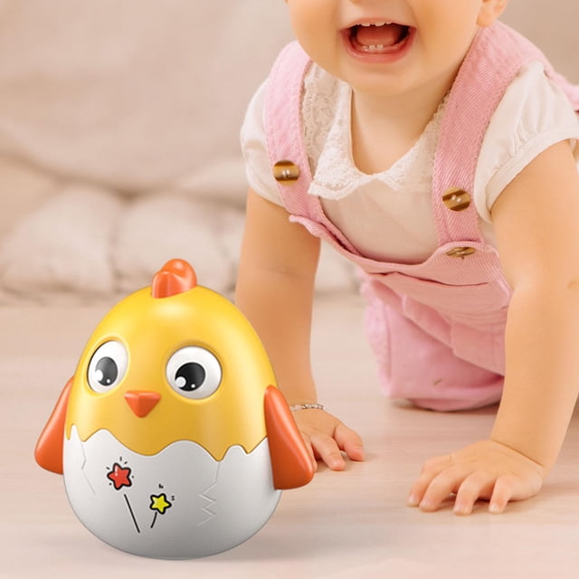 Juguete tambaleante de pollo, tiempo de rastreo duradero, tambaleante para bebés recién nacidos, niños y niñas amarillo perfke Juguetes de vaso de pollito