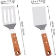 thumbnail image 2 of AOLIGEI 2 Pcs Metal Spatulas Set, Cooking Utensils Fish Egg Grill Spatula Stainless Steel Slotted Spatula, Wok Flat Top Small Metal Spatula Turner with Wood Handle, 2 of 7