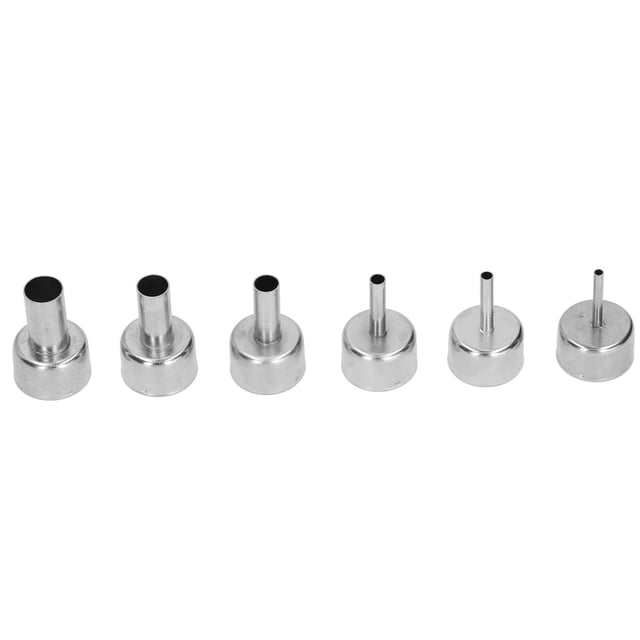 Accesorio De Boquillas Para Pistolas De Aire Caliente, 6 Piezas 3 Mm 4 Mm 5 Mm 8 Mm 10 Mm 12 Mm Boquilla De Pistola De Calor De Operación Simple Acero Inoxidable Para Estación De