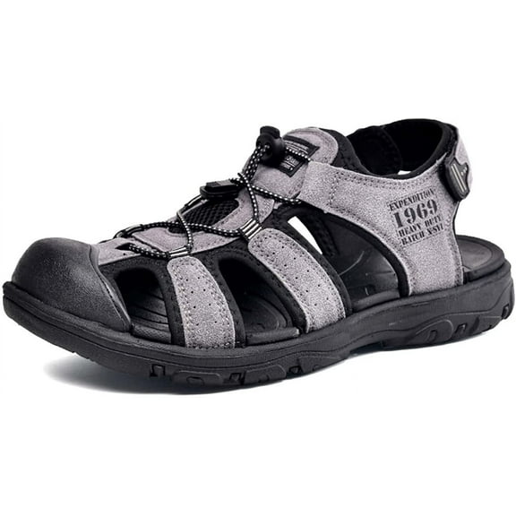 Men's Summer Athletic Sandals Closed Toe Fisherman Shoes Outdoor Hiking Sports Sandals Beach Shoes Water Shoes