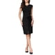 thumbnail image 2 of Vestido Sheath INSPIRAR CHIC sin mangas con cuello en V y cinturón para mujeres, vestido profesional de oficina XL negro, 2 of 6