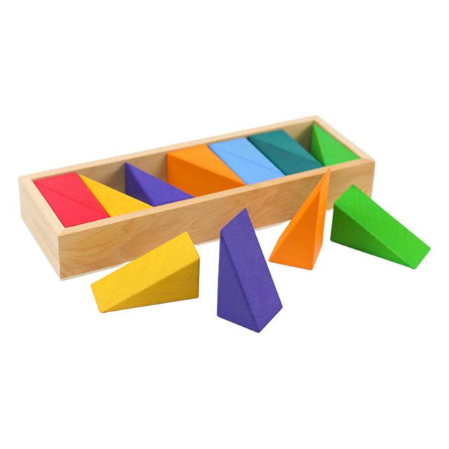 Rinbow Bloques strucción Juguetes strucción Bloques de geometría Rompecabezas Ladrillos apilables Juegos de para y niñas Triángulo 14PCS Sunnimix juguetes de construcción