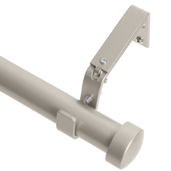MERIVILLE 1-Inch Diameter End Cap Single Window Treatment Curtain Rod (28"-48", Pewter)
