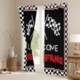 thumbnail image 3 of Feelyou Modern Automobile Teens Blackout Curtains Set of 2 (52x84 Each), Black White Checkered Flag Window Curtains, Racing Car Curtains and Drapes, Blackout Curtains Bedroom Decor, 3 of 6