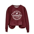 thumbnail image 6 of Clearance Sales Today Deals Prime Crewneck Sweatshirts Women Women's English Printed Your Little Of Sarcastic Sunshine Has Arrived Round Neck Simple Retro Hoodless Sweatshirt, 6 of 7