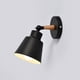 thumbnail image 1 of Lámpara de pared pequeña de metal con ángulo ajustable para dormitorio, cabecera de cama, E27, iluminación de pared para sala de estudio, baño, bombilla no incluida, color negro, 1 of 3
