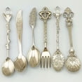 thumbnail image 4 of Walbest 6Pcs/Set Retro Palace Cutlery Alloy Tea Coffee Spoons Fork Dinnerware Tableware, 4 of 7