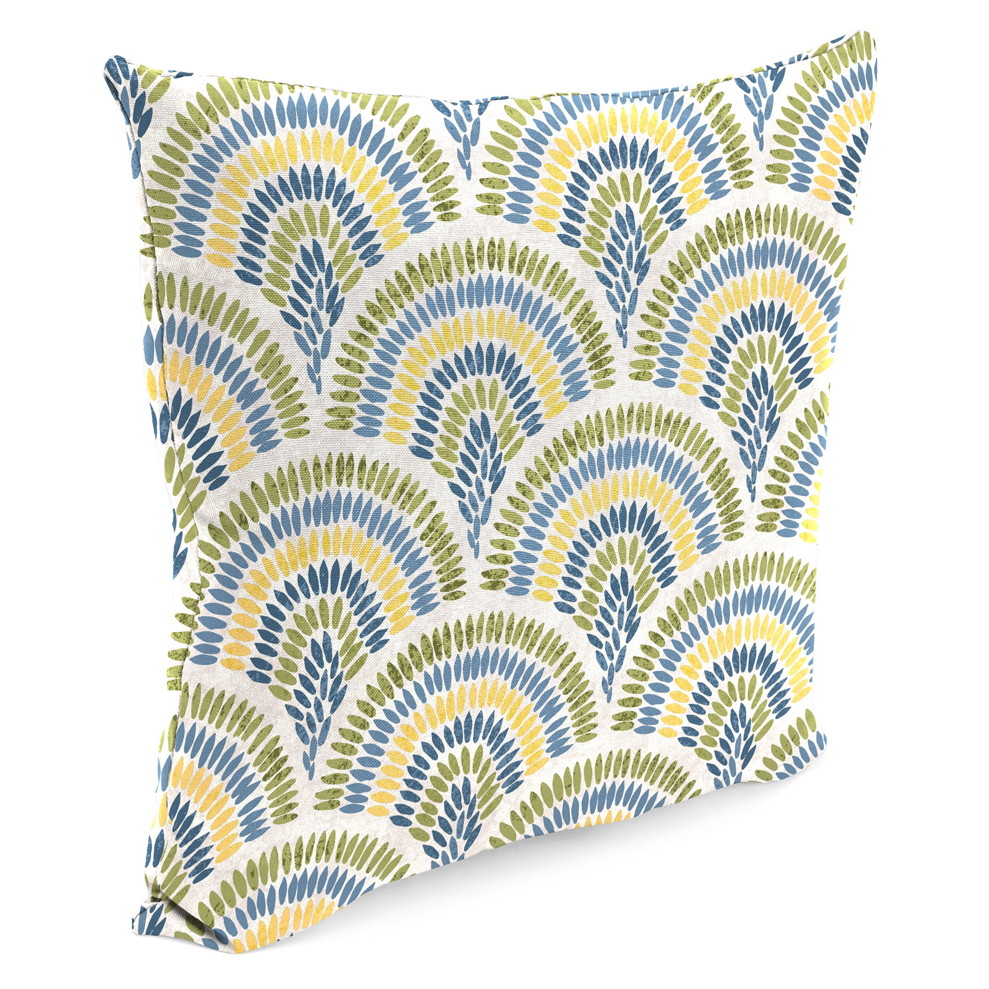 Jordan Manufacturing 20" x 20" Breaker Butter Multicolor Dash Square Outdoor Throw Pillow with Welt (2 Pack)