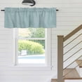 thumbnail image 5 of Blue Linen Valances for Windows, Rod Pocket Kitchen Valance Curtains - Soft & Washable Small Window Treatment for Living Room, Bathroom, Farmhouse Pure Color 54x18inch, 1 Panel, 5 of 9