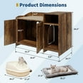 thumbnail image 4 of Hidden Cat Litter Box Furniture - Wooden Barn Door Cabinet with Storage Shelf | End Table Style Cat House Enclosure | Fits Most Litter Boxes | Odor Control, Ventilation | Modern Pet Furniture, 4 of 8