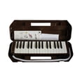 thumbnail image 1 of 32-Key Melodica for Kids & Adults - Beginner-Friendly Musical Instrument with Long Pipe, Short Mouthpiece, Carrying Case, Cleaning Cloth & Manual - Coffee Color (w/ Logo) - ABS, Stainless Steel &, 1 of 3