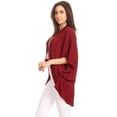 thumbnail image 2 of Women's Solid Casual Lightweight 3/4 Sleeve Loose Fit Open Front Cardigan, 2 of 5