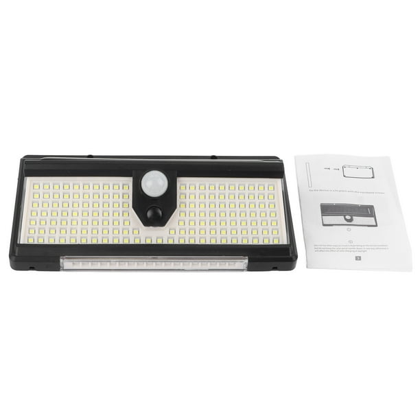 Lámpara de pared con sensor solar, 3 modos de iluminación, inducción del cuerpo humano, impermeable, lámpara de movimiento solar, luces solares de montaje en pared para exteriores