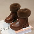 thumbnail image 2 of Kali_Store Snow Boots for Girls Winter Boots Thick Bottom Non Slip Warm Ankle Boots Toddler Winter Shoes(Brown Size,3.5 Big Kids), 2 of 4
