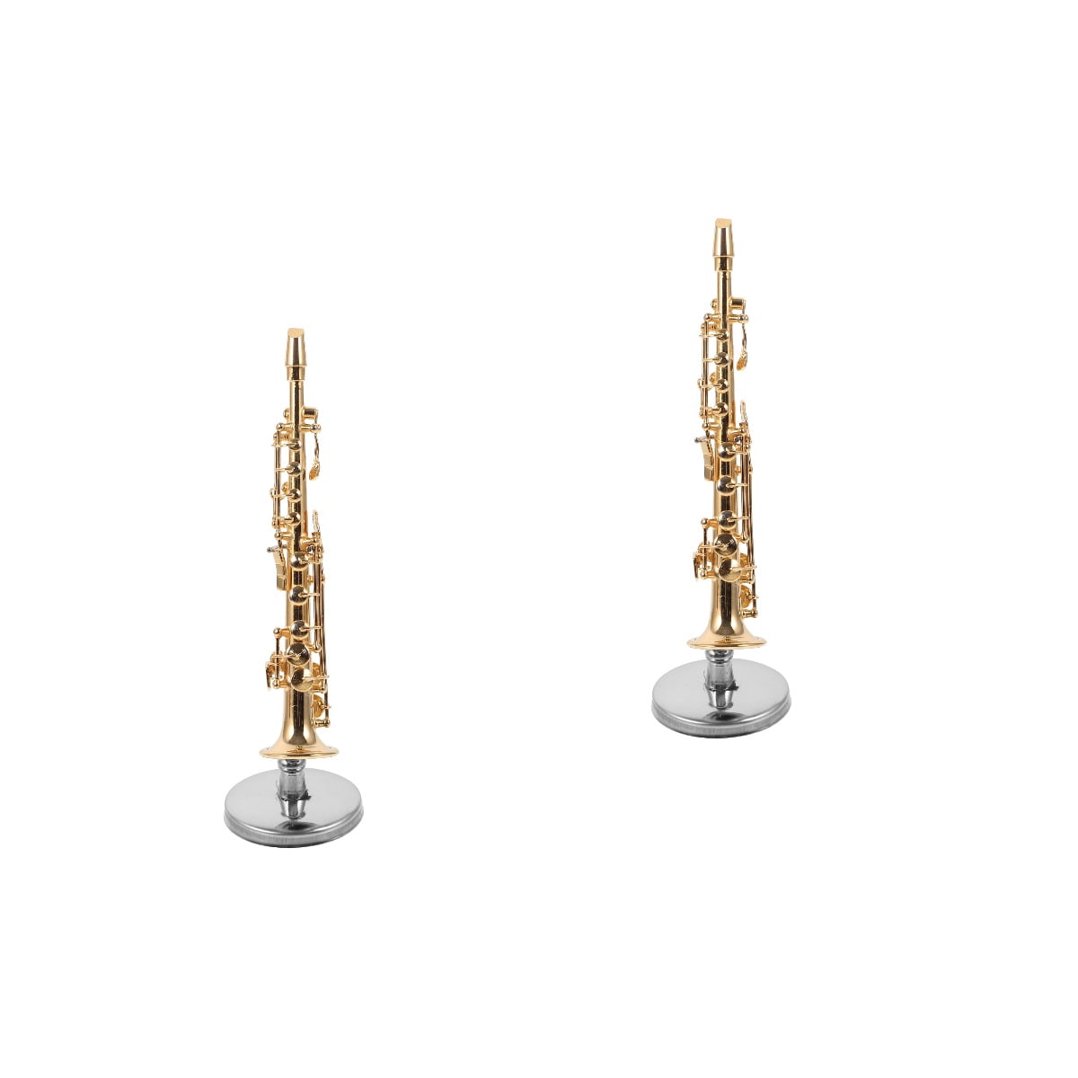 Worgeous 2pcs Copper Miniature Sax Wind Instrument Model Mini Musical Instrument Mini Saxophone Model