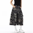 thumbnail image 7 of Womens Capris Casual Cargo Capri Pants Loose Fit Straight Leg Cropped Trousers Camo Camouflage L, 7 of 7