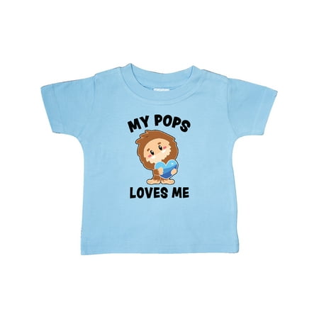 

Inktastic Cute Bigfoot My Pops Loves Me Gift Baby Boy T-Shirt