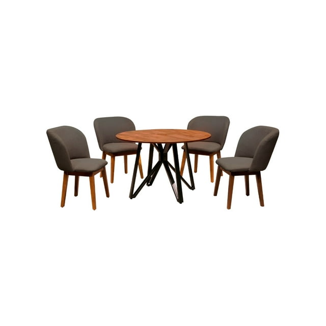 Comedor 4 sillas Kessa Muebles Arabia Nogal
