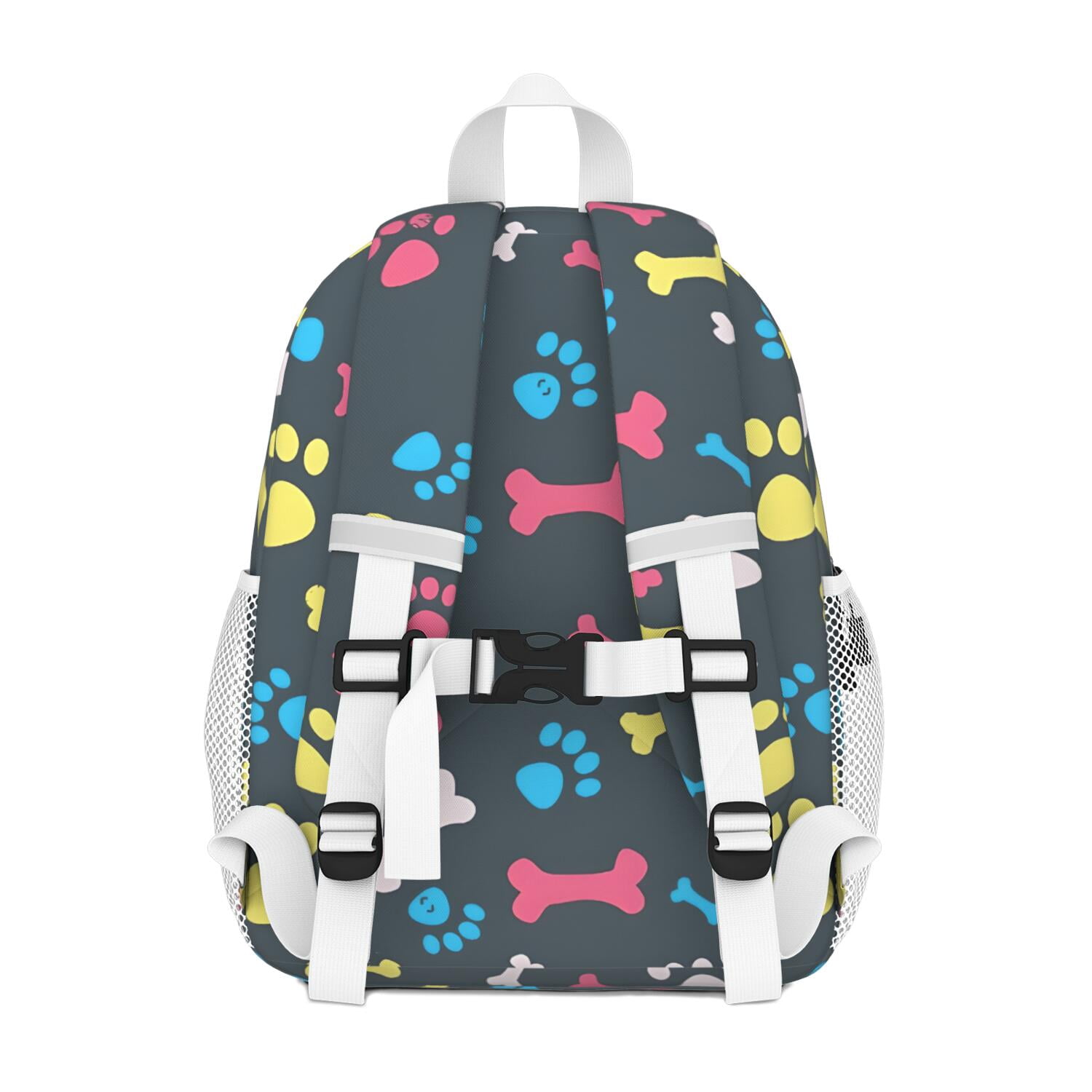 Cool Pet Background Dog Paw Backpack for School,Cute School Bag,Schoolbag with Adjustable Shoulder Straps & Padded Back,15"x11.42"x5.5"