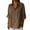 Brown, variant on Womens Collared Casual Tops Fashion Ladies 3/4 Sleeve Solid Single Button Shirts Placket Breathable Blouse