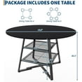 thumbnail image 2 of 47 Inch Round Dining Table Set for 4-6 with Storage Shelf & Metal Base, Circle Wooden Kitchen Table Set for Dining Room-Black (Only  Table ), 2 of 7