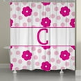 thumbnail image 3 of Laural Home  Flowers and Polk-Dot Monogram Shower Curtain N, 3 of 4