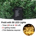 thumbnail image 3 of 24" Artificial Christmas Door Wreath Prelit 75LEDs String Light with Timer for Front Door Winter Wreath 15in Hanger Holiday Outdoor Indoor Decoration, 3 of 8