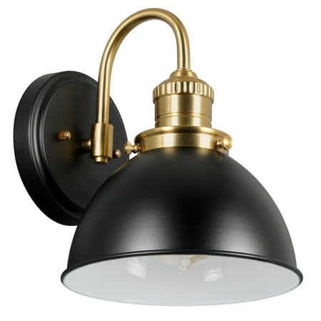 

Design House Savannah Wall Light in Matte Black and Satin Gold