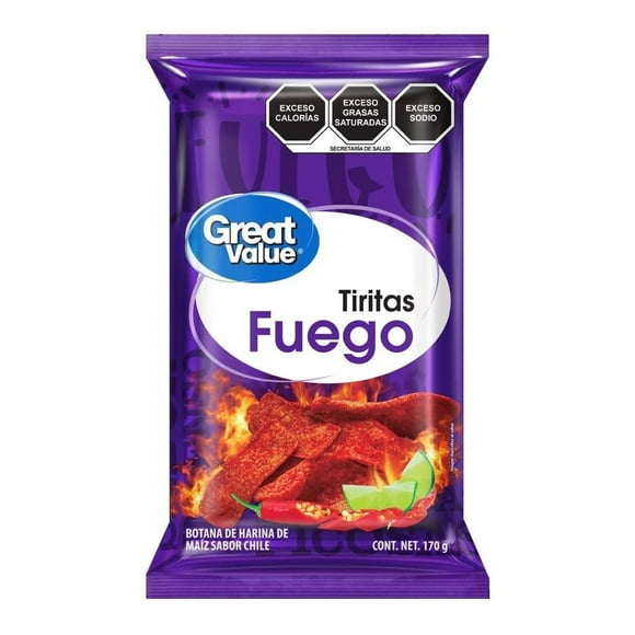 Botana Great Value Tiritas Fuego 170 g
