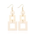 thumbnail image 1 of Aretes KINIVA Geométricos Ligeros de Cuero Blanco Colgantes, 1 of 6