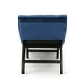 thumbnail image 4 of Greta Lounge Chaise, Navy Blue Tufted Velvet, Black Wood, 73 Inch, 4 of 5