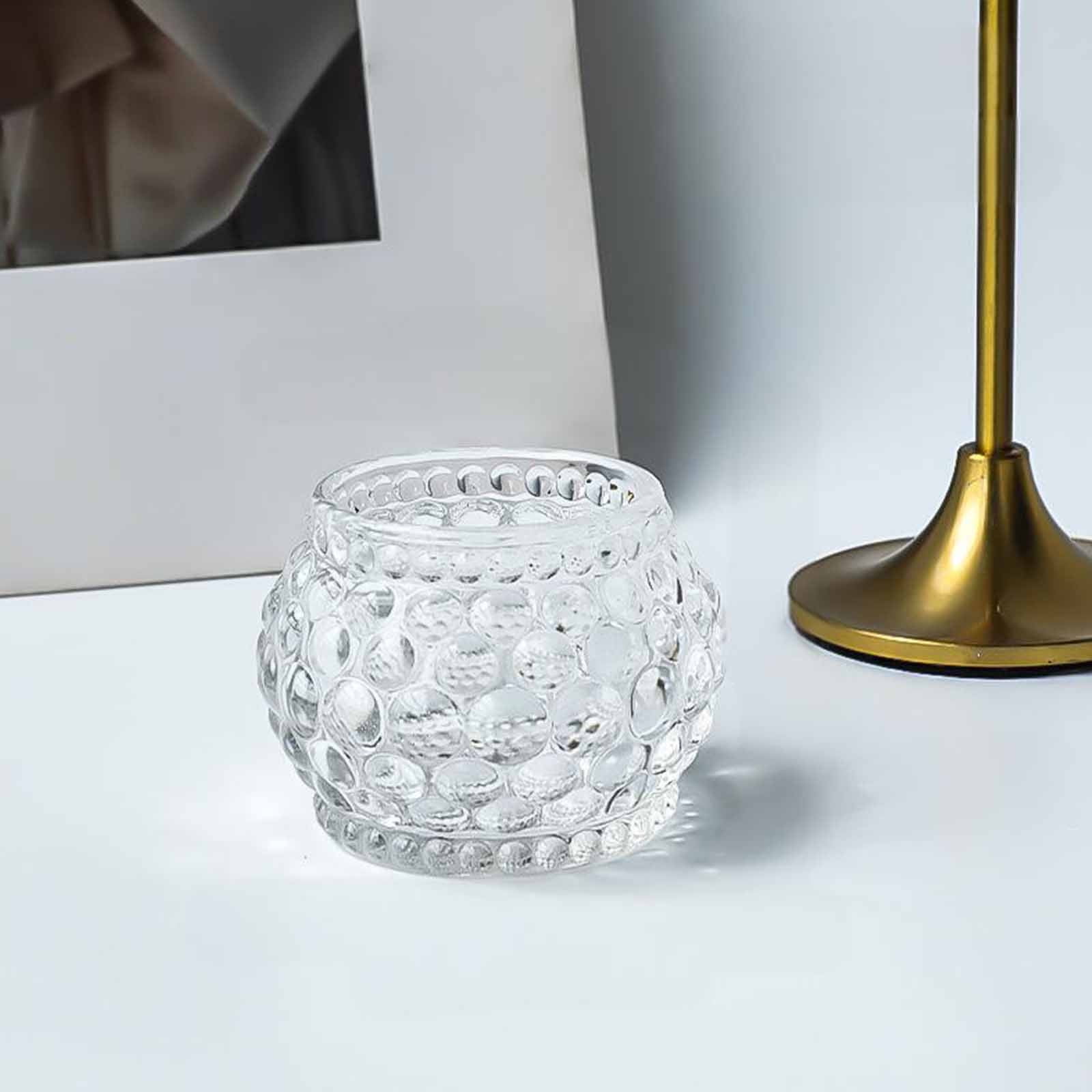 Lot de 24 bougeoirs votifs en verre transparent vintage pour bougies flottantes pour centres de table, maison, fête prénuptiale, anniversaire, Noël, fête de mariage, décoration de table