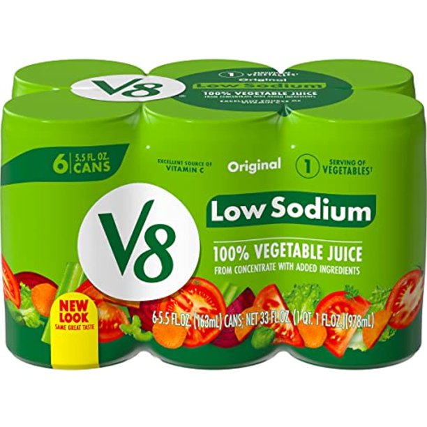 V8 Low Sodium Original 100 Vegetable Juice Vegetable Blend With Tomato