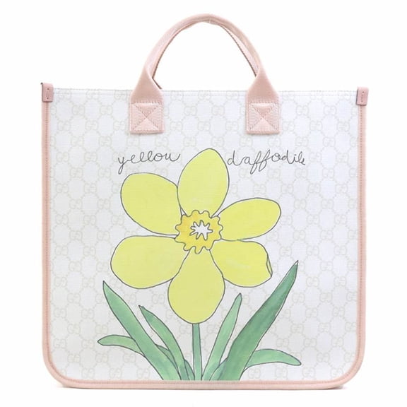 Pre-Owned Gucci GG Supreme Canvas Handbag, White and Pink, Kids', 605831, Free Shipping, r11020i