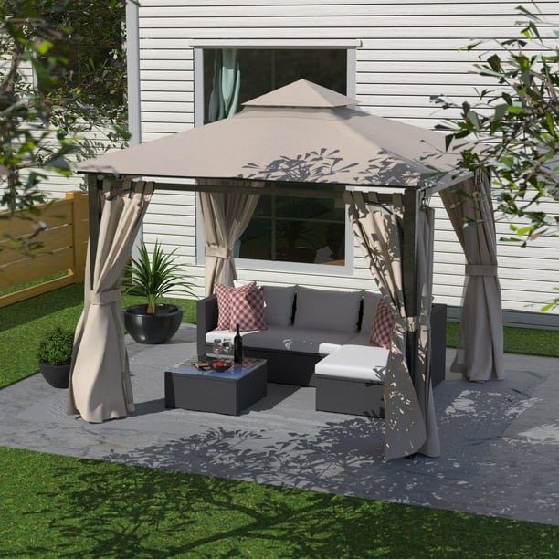 Finefind 10 x 10 Gazebo Canopy Outdoor Soft Top Gazebo Patio Gazebo