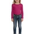 thumbnail image 5 of Yindaity Girls T Shirt Girls Long Sleeve T Shirts Kids Fall Tops Crewneck Basic Tees(Hot Pink,5-6 Years), 5 of 6