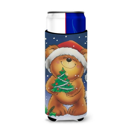 

Carolines Treasures AAH7208MUK Teddy Bear and Christmas Tree Ultra Beverage Insulators for slim cans Slim Can
