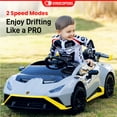 thumbnail image 2 of Gyrocopters Lamborghini Licensed 2 Seater Kids Ride on Car | 12V Electric Vehicle with Stories, Music | Powered Ride on Car for Kids with Parental Remote Control, LED Lights | Gray, 2 of 4